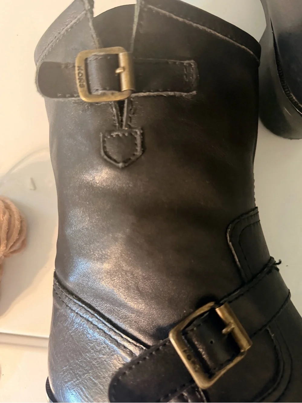 KORS Michael Kors Black Leather Moto Ankle Boots Women’s Size 6.5 Made In Italy
